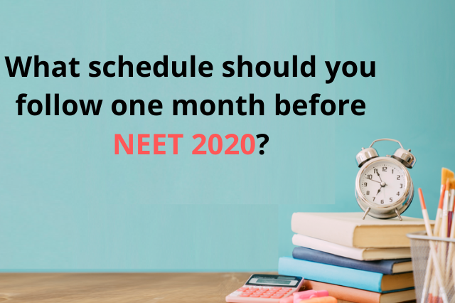 What schedule should you follow one month before NEET 2020?