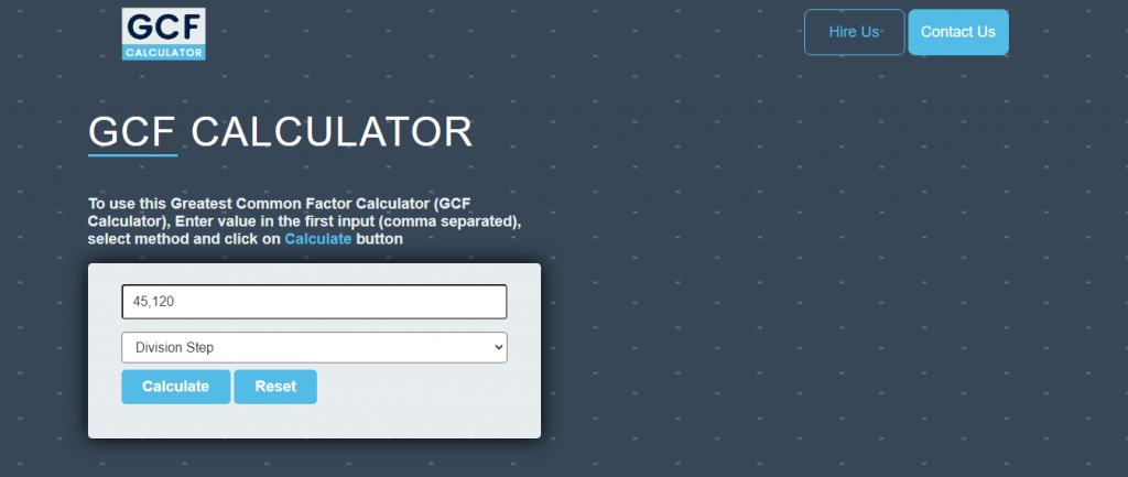 GCF Calculator