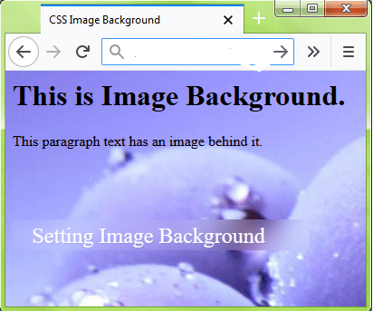 Setting Image Background