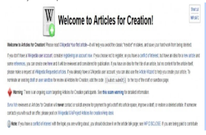 Welcome to articles for creation