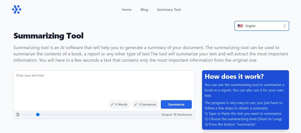 Coseer Summarizing tool