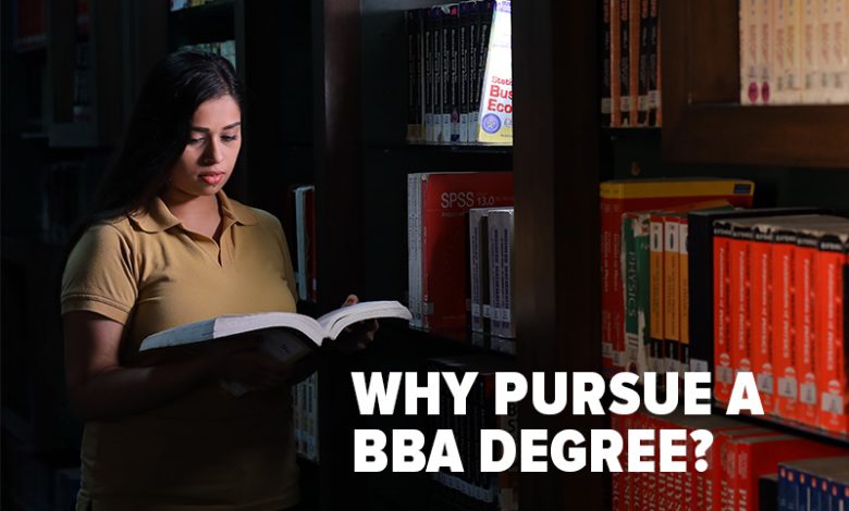 image with text as pursue a BBA degree